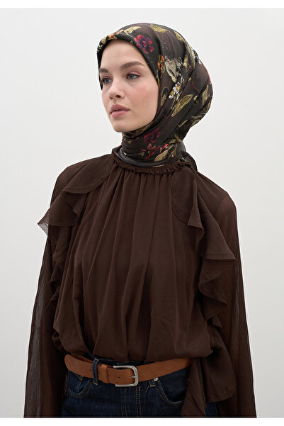 Freshscarfs Φουλάρι από βαμβάκι και βισκόζη με σχέδιο λουλουδιών και βροχής, ...