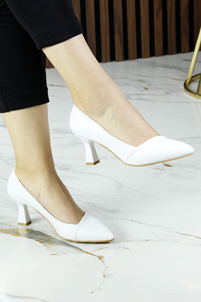 Nirvana Laura White Rochie de mireasa eleganta Pantofi cu toc ascutit