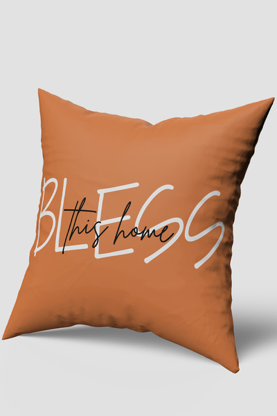 EsnafAli غطاء وسادة مطبوع عليه عبارة 'بارك هذا المنزل' بطابع الخريف