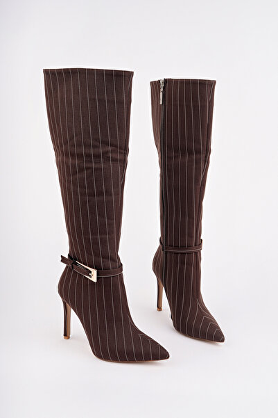 Madam Tarz ROSE-1235 Μπότες με ρίγες με ζώνη