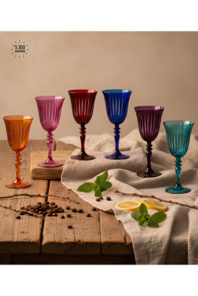 AKDEN STORE Crystal Decor Handcrafted Tall Goblet, Glass