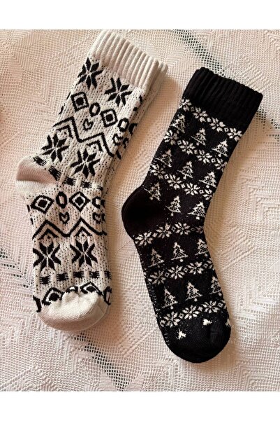 İNSPİRA Художні шкарпетки з мотивом сніжинок і оленів, виготовлені з бавовни, з темою Нового року