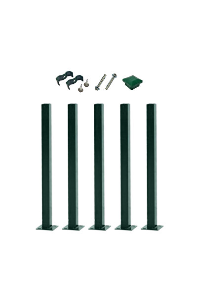 Telfence 75 Cm Panel Çit Direği Aksesuarlı 5 Adet Yeşil
