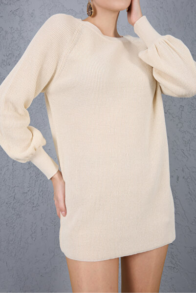 Moda Days Reglan Balloon Sleeve Crew Neck Glitter Knit Sweater