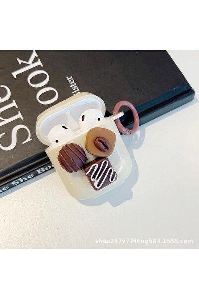 UnDePlus Apple Airpods 4. Nesil ile uyumlu Kılıf Kalp Leopar Taş Kiraz Desenli Fiyok Tutmalı Kılıflar