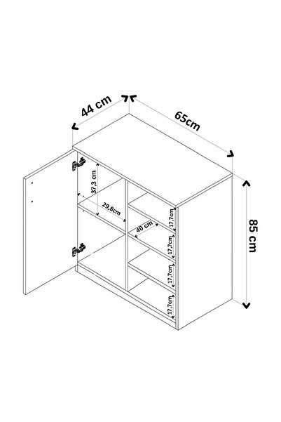 ESYAH Tekli Küçük Ahşap-beyaz 65cm Kahve Köşesi - Çok Amaçlı Dolap