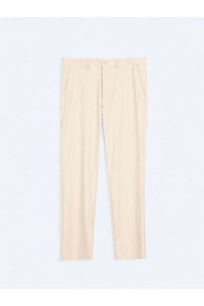 Kip Beige Straight Woven Regular Fit Casual Trousers
