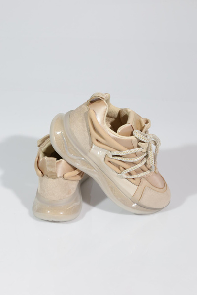 DGN B1014 Women's Thick Sole Lace-Up Sneakers Shoes