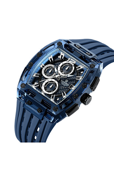 Naviforce Ceas de mână bărbătesc cu cuarț analogic, stil militar, casual, la modă, albastru