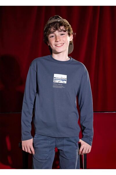 MAYORAL Tricou cu mânecă lungă pentru băiat cu imprimeu Albastru închis 7011