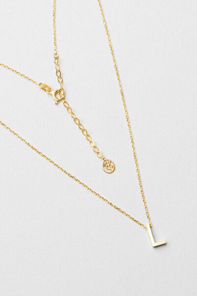 So CHIC... My Story L Harfi 18 Ayar Sarı Altın Kaplama 45 Cm Gümüş Kolye