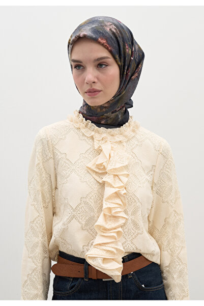 Fresh وشاح إيفلين ديسن من القطن والفسكوز باللون الأزرق الداكن