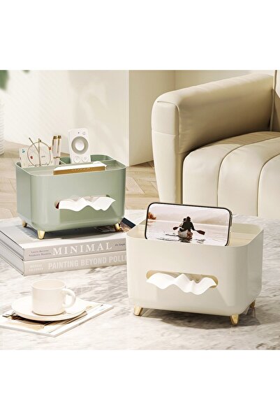 Flippy Napkin Holder, Multifunctional Box, ABS, Office, 21x15x13 cm, Cream