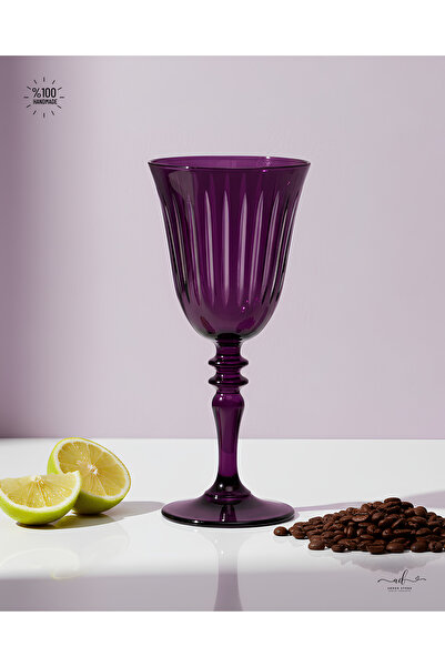 AKDEN STORE Crystal Decor Handcrafted Tall Goblet, Glass