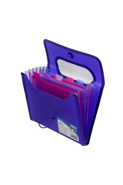 Strigo Expandable plastic folder A5, 6 compartments, purple SF039