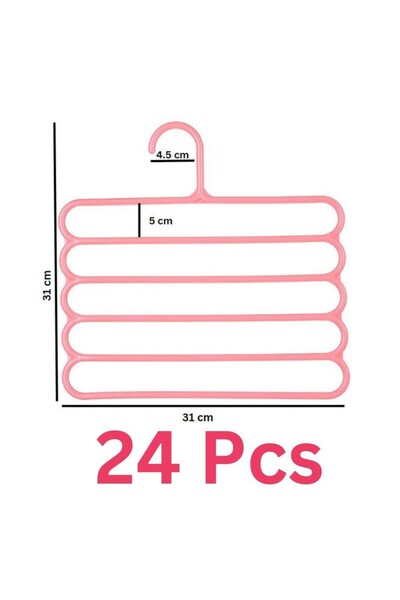 JollyMag Mercaton Set, 24 Multifunctional Plastic Hangers with 5 Positions fo...