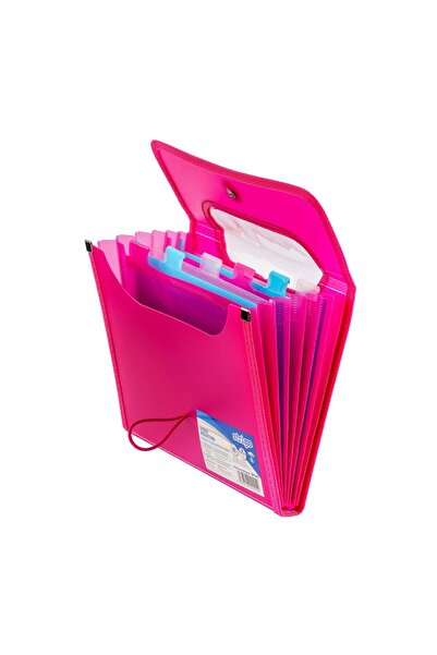 Strigo Expandable plastic folder A5, 6 compartments, pink SF040