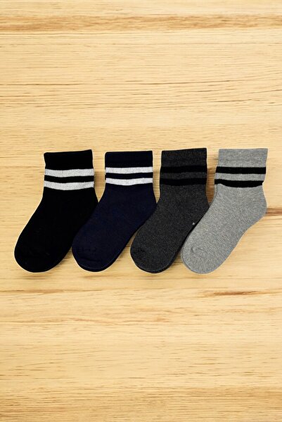 tibo 4 Pairs of Seamless Winter Thick Terry Striped Children's Socks
