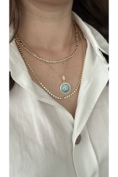 mibrillo قلادة فولاذية ثلاثية (موديل مجوهرات)