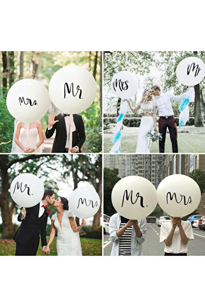 vivimall Set 2 Latex Jumbo Balloons, Wedding Theme, 45 Cm