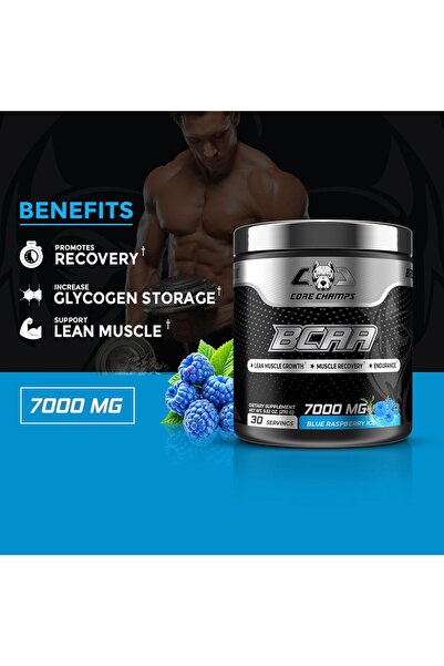 Core Champs مسحوق BCAA 7000 ملغ لنمو العضلات والتعافي، محتوى عالي من الليوسين...