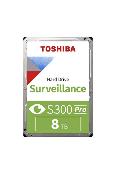 Toshiba قرص مراقبة S300 Pro سعة 8 تيرابايت، SATA مقاس 3.5 بوصة، 6 جيجابايت/ثانية، 7200 دورة في الدقيقة، ذاكرة تخزين مؤقتة سعة 512 ميجابايت