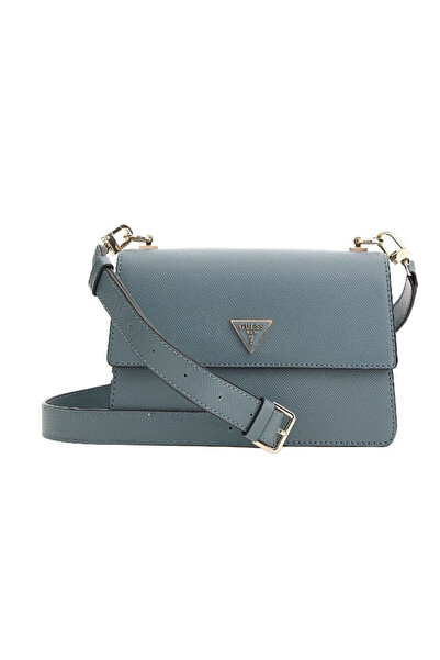 Guess Geantă de mână Alexie albastră pentru femei, cu clapă și design elegant