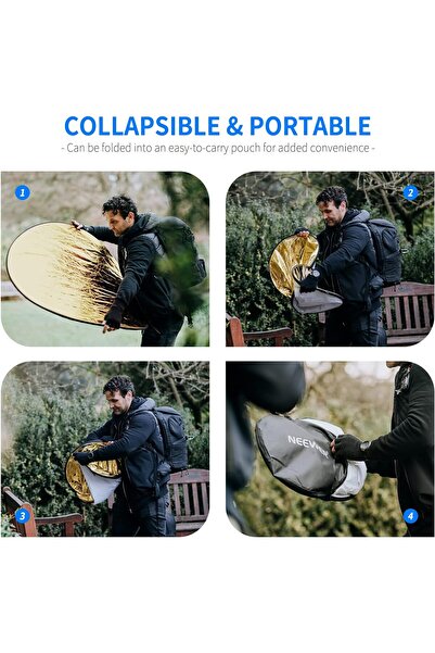 NEEWER 32 Inch (80 cm) 5-in-1 Collapsible Light Reflector & Diffuser with Bag