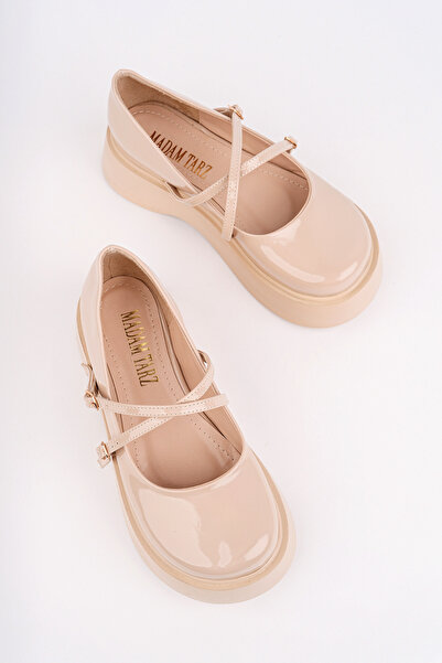 Madam Tarz Smr-4021 Thin Belt Thick Sole Loafer