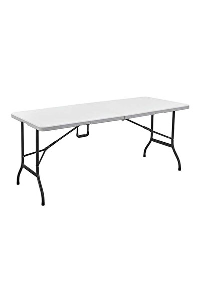AGD Lani Folding Side Table White/Black 180x75x70 cm