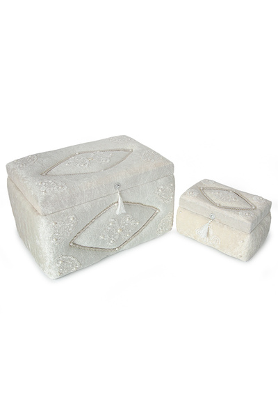 ihvan online Kadife Klasik Desenli Söz Nişan Düğün Çeyizlik Gelin Bohça Sandı...