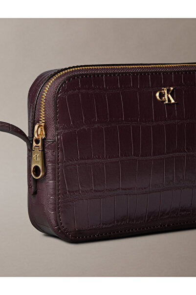 Calvin Klein Croc-Effect Crossbody Camera Bag