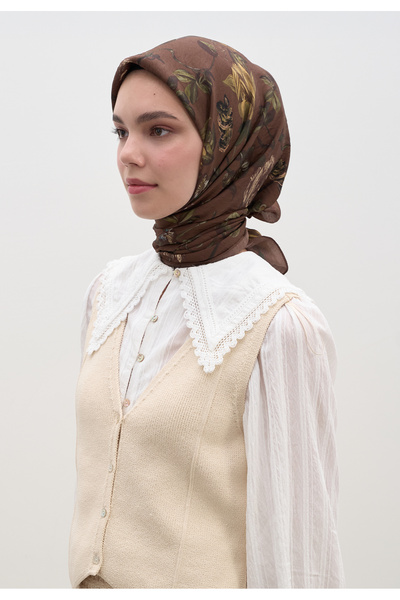 Fresh وشاح جيزيل من القطن والفسكوز باللون البني