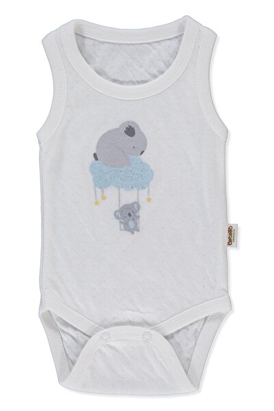 Bebetto Organic Single Double Athletic Body Suit (Organic Stars and Koalas) Ecru