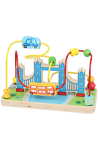 Little Story لعبة مونتيسوري الخشبية - متاهة الخرز - متعددة الألوان