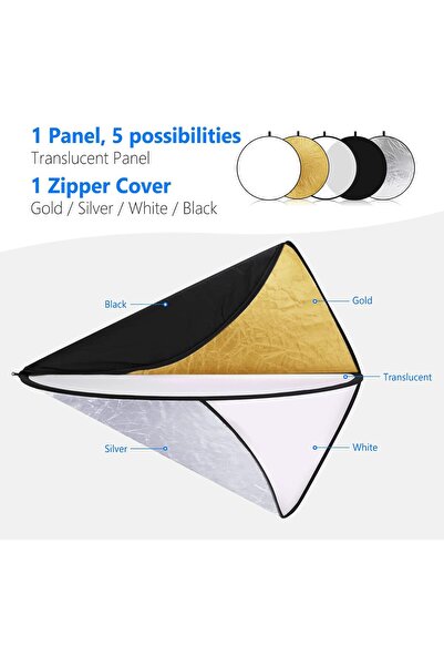 NEEWER 32 Inch (80 cm) 5-in-1 Collapsible Light Reflector & Diffuser with Bag