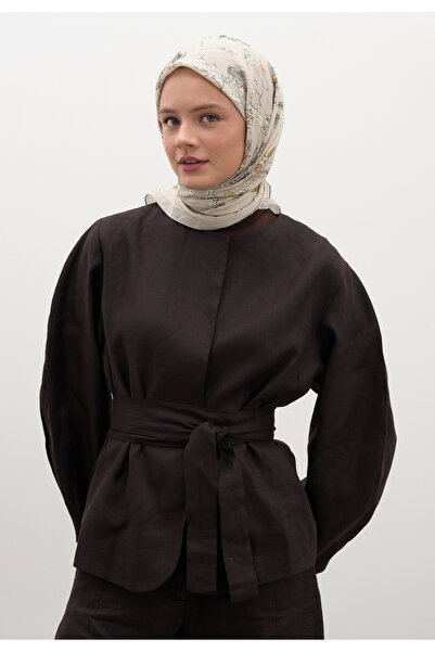 Fresh وشاح جينيفي ديسن من القطن والفسكوز باللون الحجري