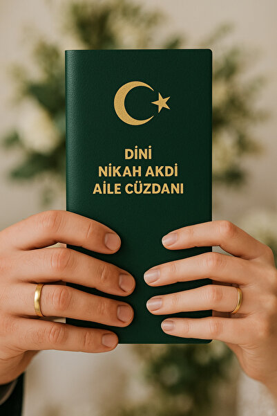 ihvan online İslami Nikah Akdi Cüzdanı 16 Sayfa, Altın Varak Baskılı Aile Hat...