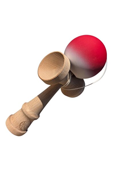 LEIBOO Kendama profesională din lemn, 18 cm, model gradient, roșu aprins / alb