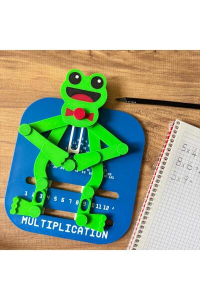 HOBİREYON Hareketli Kurbağa Çarpım Tablosu – Eğitici Matematik Oyunu – Mekanik Çarpma Öğretici Oyuncak