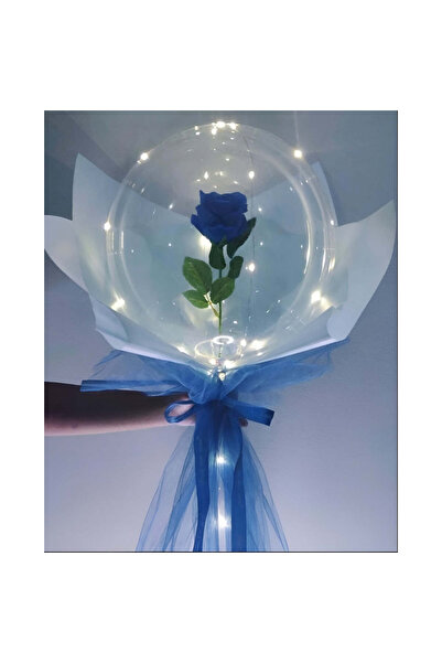 vivimall Set Blue Rose In Led Balloon With Lights | EternaLove