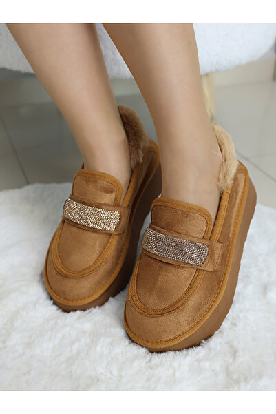 EVASAMLİSHOESBAG Candy Süet Loafer Kahverengi