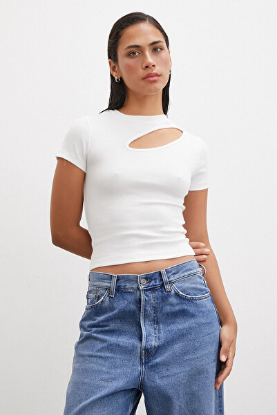 Never more Open Front Blouse White