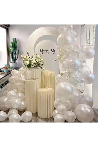 vivimall Latex Balloons for Arch, Set of 120 Balloons, Baptism, Straw and Glue Included in Box, 23 Cm, A