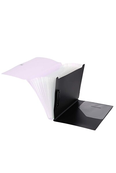 Strigo PP A4 folder, 13 compartments, elastic closure, metal clip, purple SF050