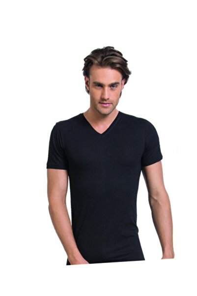 NightLove قميص أوزتاش الأنيق للرجال من الخيزران بياقة على شكل حرف V موديل 1933-Y