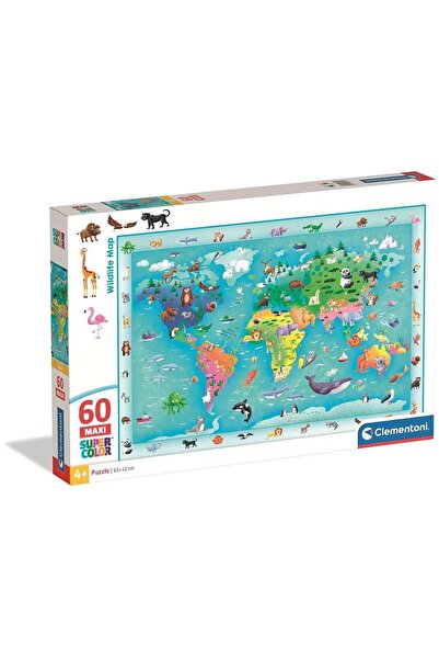 CLEMENTONI Map Puzzle: Wildlife 60 pieces