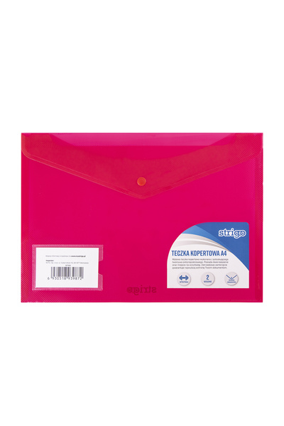 Strigo Φάκελος με συρραπτικό και δύο θήκες A4, ροζ SF006
