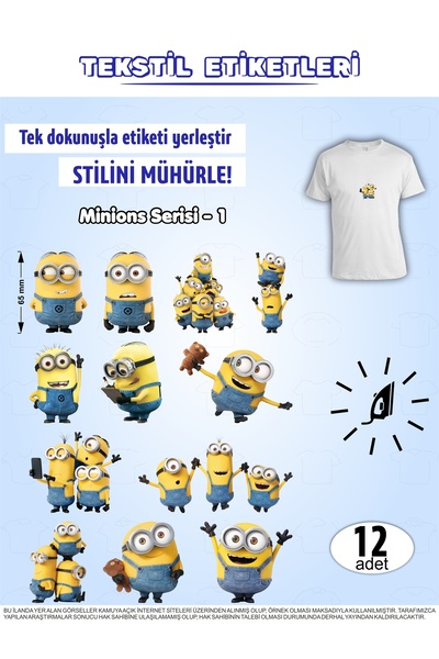 AGG Reklam Iron-On Clothing Label Minions Series -1 Set of 12