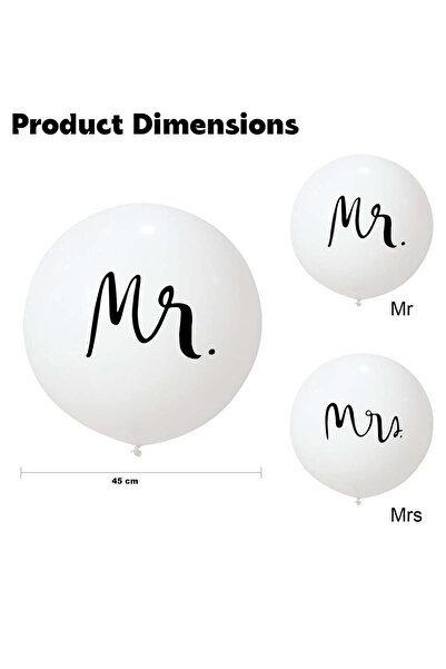 vivimall Set 2 Latex Jumbo Balloons, Wedding Theme, 45 Cm